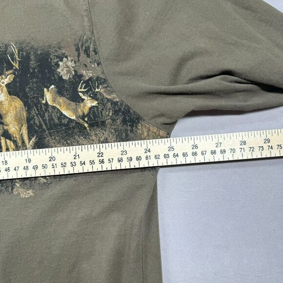 Morgan Creek Outfitters‎ Henley Shirt 2XL Tall Deer Bucks Hunting Green Long - Picture 11 of 12